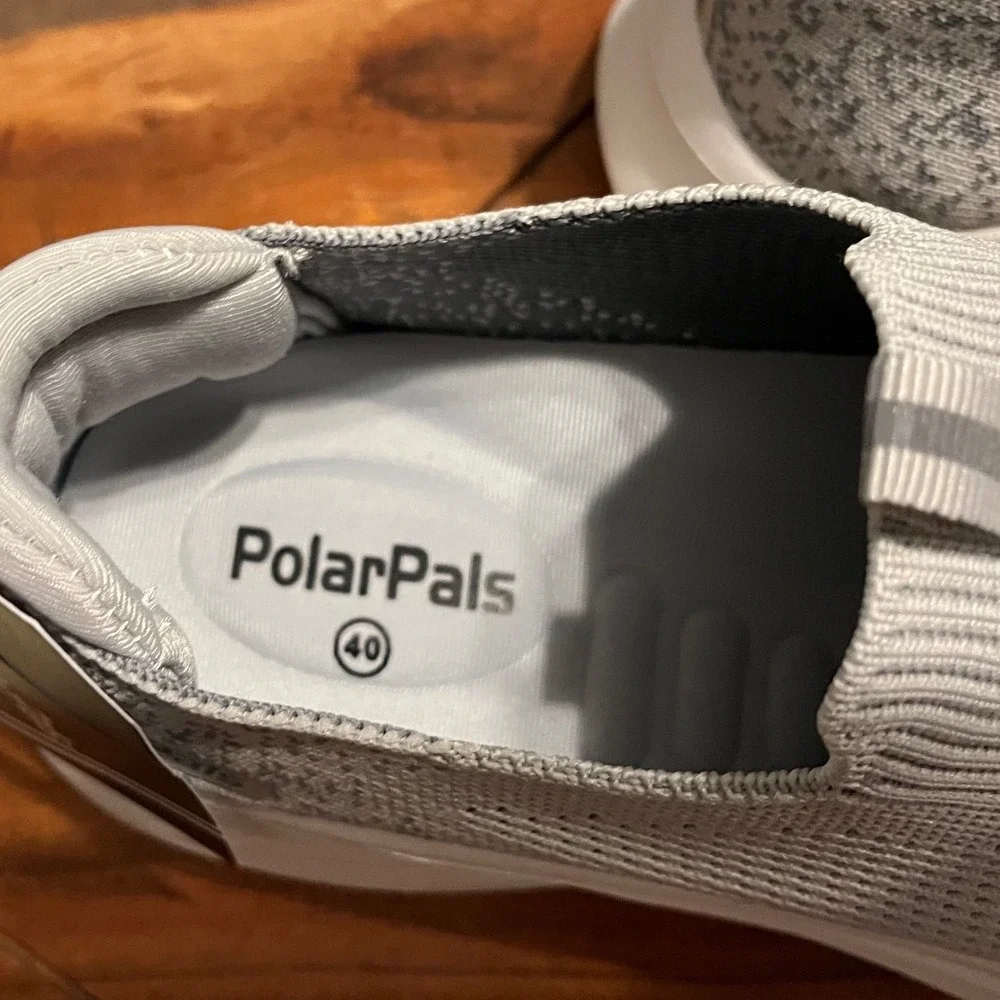 PolarPals Women's Gray‎ Slip On Knit Comfort Sneakers Size EU40/US 9.5 NWB